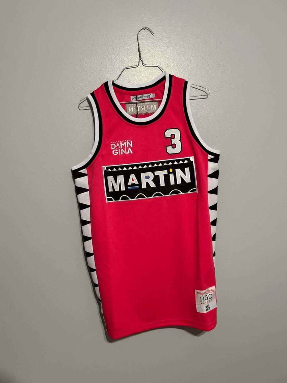 Headgear Classics Martin TV Show Damn Gina #3 Pink Basketball Jersey